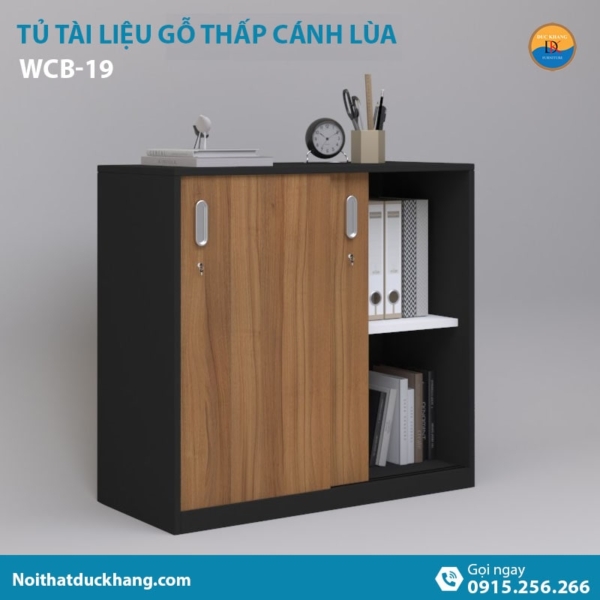 WCB-19 | Tủ tài liệu thấp DKF 2 cánh lùa tiện lợi