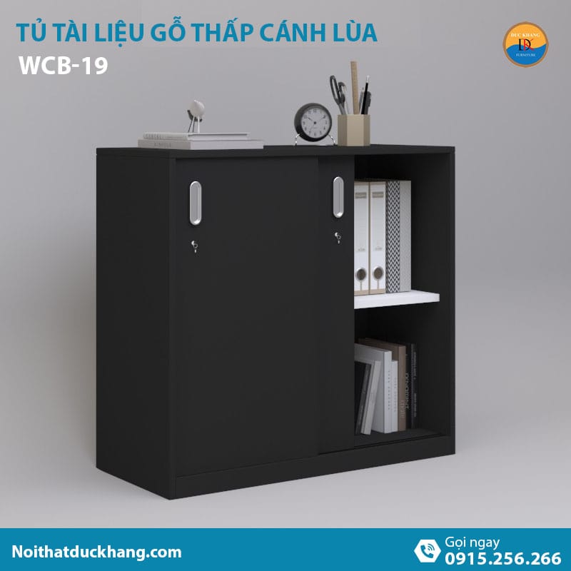 WCB-19 | Tủ tài liệu thấp DKF 2 cánh lùa tiện lợi