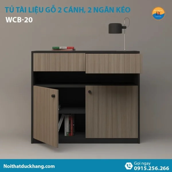 WCB-20 | Tủ tài liệu thấp 2 cánh mở và 2 ngăn kéo tiện lợi WCB-20 | Tủ tài liệu thấp 2 cánh mở và 2 ngăn kéo tiện lợi
