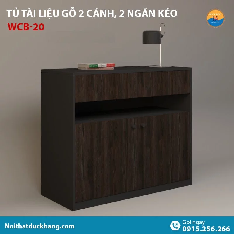 WCB-20 | Tủ tài liệu thấp 2 cánh mở và 2 ngăn kéo tiện lợi