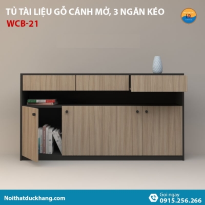 WCB-21 | Tủ đựng hồ sơ thấp 4 cánh mở và 3 ngăn kéo hiện đại