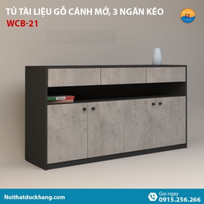 WCB-21 | Tủ đựng hồ sơ thấp 4 cánh mở và 3 ngăn kéo hiện đại
