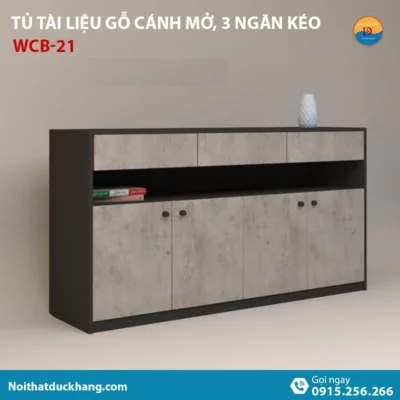 WCB-21 | Tủ đựng hồ sơ thấp 4 cánh mở và 3 ngăn kéo hiện đại