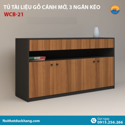 WCB-21 | Tủ đựng hồ sơ thấp 4 cánh mở và 3 ngăn kéo hiện đại