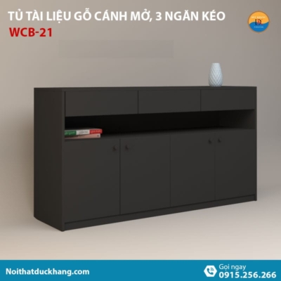 WCB-21 | Tủ đựng hồ sơ thấp 4 cánh mở và 3 ngăn kéo hiện đại