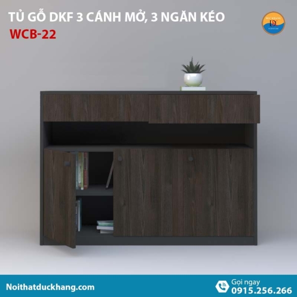 WCB-22 | Tủ hồ sơ thấp 3 cánh mở và 2 ngăn kéo tiện lợi