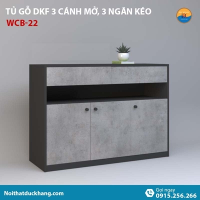 WCB-22 | Tủ hồ sơ thấp 3 cánh mở và 2 ngăn kéo tiện lợi