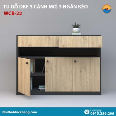 WCB-22 | Tủ hồ sơ thấp 3 cánh mở và 2 ngăn kéo tiện lợi