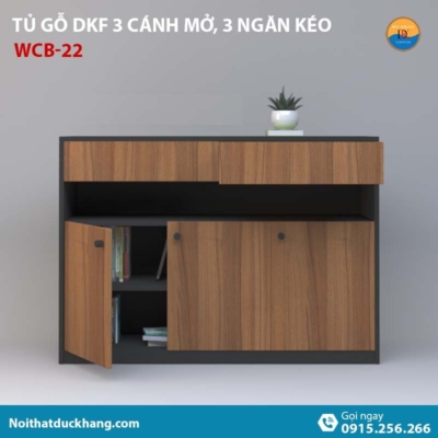 WCB-22 | Tủ hồ sơ thấp 3 cánh mở và 2 ngăn kéo tiện lợi