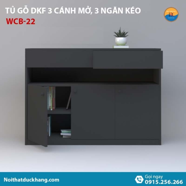 WCB-22 | Tủ hồ sơ thấp 3 cánh mở và 2 ngăn kéo tiện lợi