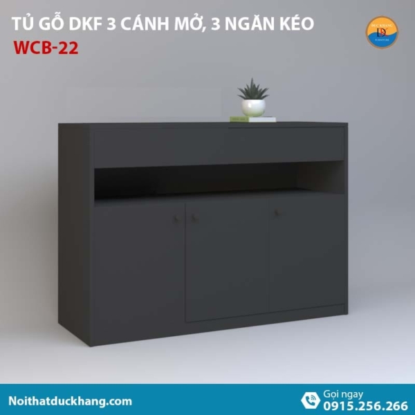 WCB-22 | Tủ hồ sơ thấp 3 cánh mở và 2 ngăn kéo tiện lợi