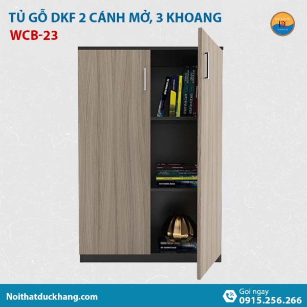 WCB-23 | Tủ tài liệu thấp 2 cánh mở, gỗ công nghiệp