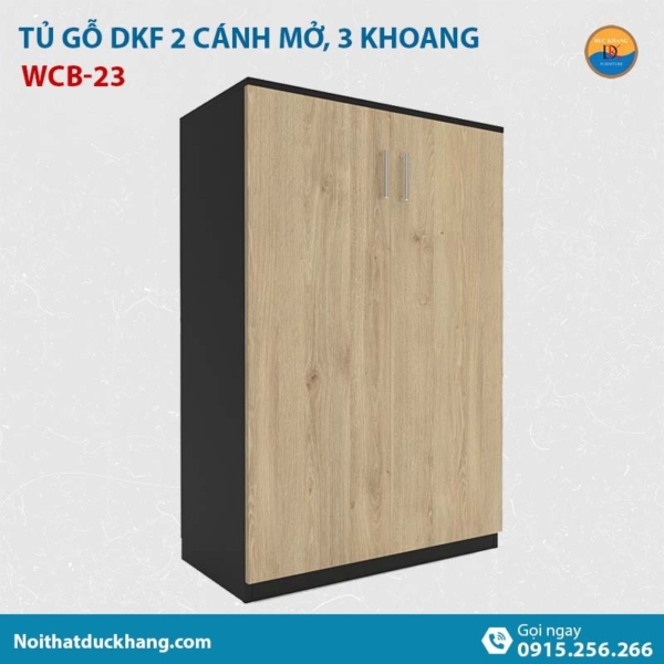 WCB-23 | Tủ tài liệu thấp 2 cánh mở, gỗ công nghiệp