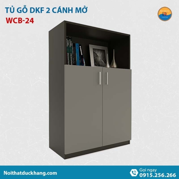 WCB-24 | Tủ tài liệu thấp DKF 2 cánh lửng mở, có kệ tủ hở phía trên