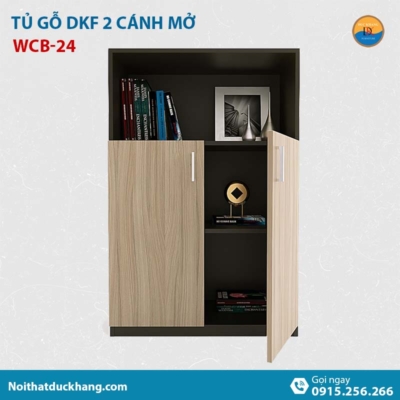 WCB-24 | Tủ tài liệu thấp DKF 2 cánh lửng mở, có kệ tủ hở phía trên