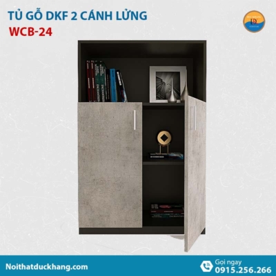 WCB-24 | Tủ tài liệu thấp DKF 2 cánh lửng mở, có kệ tủ hở phía trên