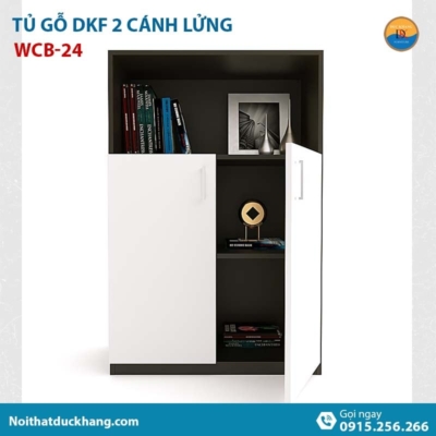 WCB-24 | Tủ tài liệu thấp DKF 2 cánh lửng mở, có kệ tủ hở phía trên