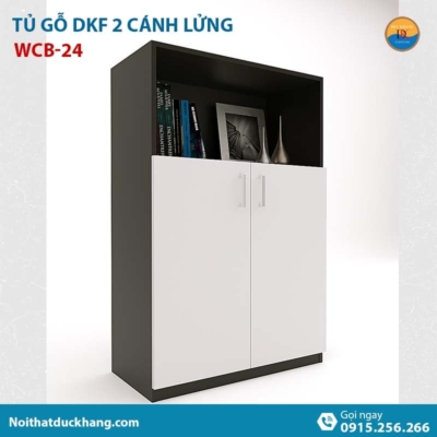 WCB-24 | Tủ tài liệu thấp DKF 2 cánh lửng mở, có kệ tủ hở phía trên