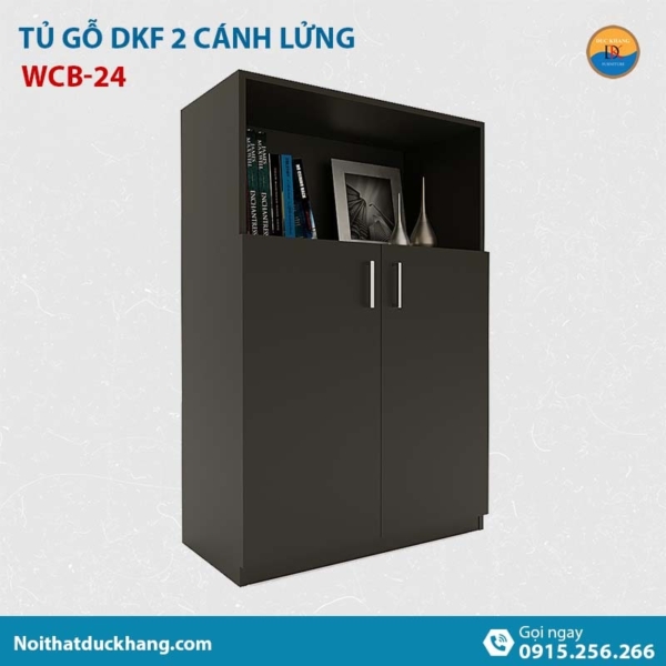 WCB-24 | Tủ tài liệu thấp DKF 2 cánh lửng mở, có kệ tủ hở phía trên