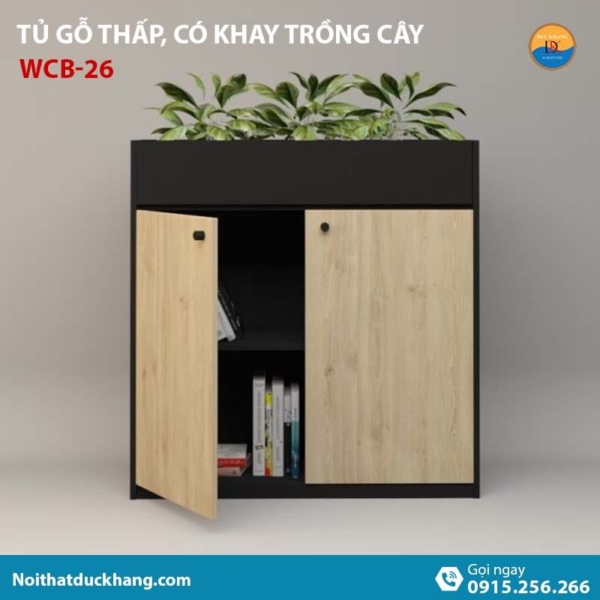 WCB-26 | Tủ tài liệu thấp 2 cánh mở, có khay trồng cây độc đáo