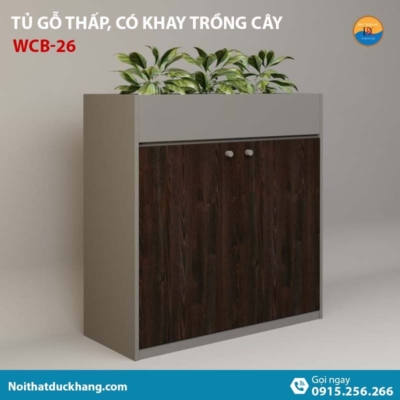 WCB-26 | Tủ tài liệu thấp 2 cánh mở, có khay trồng cây độc đáo