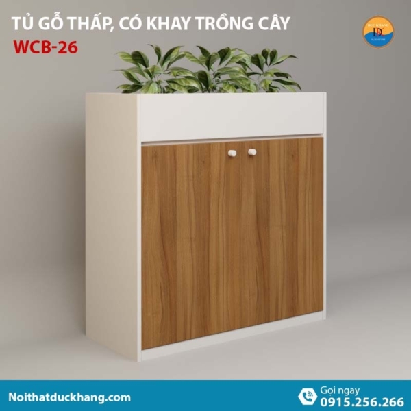 WCB-26 | Tủ tài liệu thấp 2 cánh mở, có khay trồng cây độc đáo