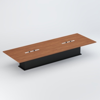 Bàn họp văn phòng hình chữ nhật 3m chân gỗ cao cấp, bền bỉ DKFBH108