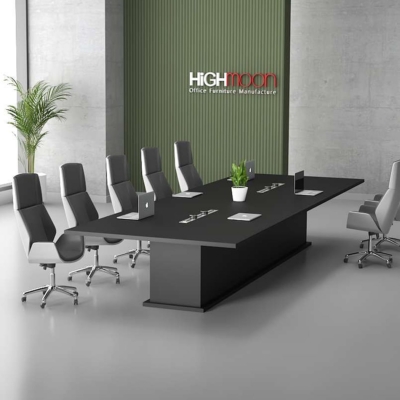 Bàn họp văn phòng hình chữ nhật 3m chân gỗ cao cấp, bền bỉ DKFBH108