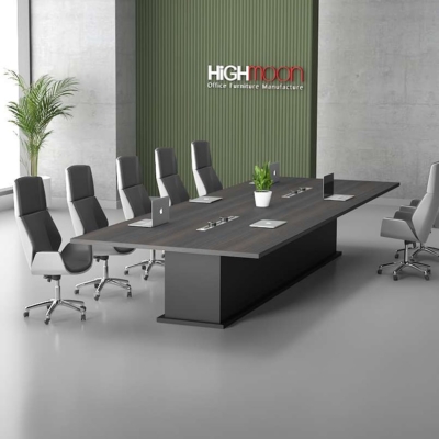 Bàn họp văn phòng hình chữ nhật 3m chân gỗ cao cấp, bền bỉ DKFBH108