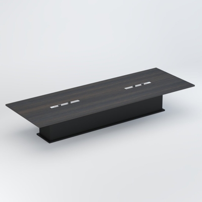 Bàn họp văn phòng hình chữ nhật 3m chân gỗ cao cấp, bền bỉ DKFBH108