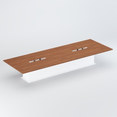 Bàn họp văn phòng hình chữ nhật 3m chân gỗ cao cấp, bền bỉ DKFBH108