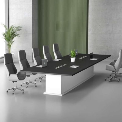 Bàn họp văn phòng hình chữ nhật 3m chân gỗ cao cấp, bền bỉ DKFBH108