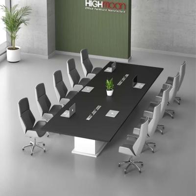 Bàn họp văn phòng hình chữ nhật 3m chân gỗ cao cấp, bền bỉ DKFBH108