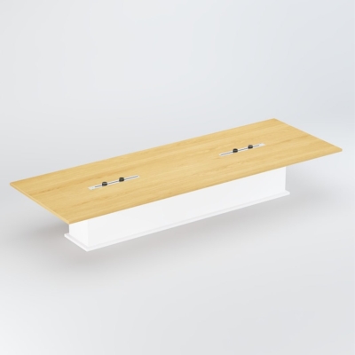 Bàn họp văn phòng hình chữ nhật 3m chân gỗ cao cấp, bền bỉ DKFBH108