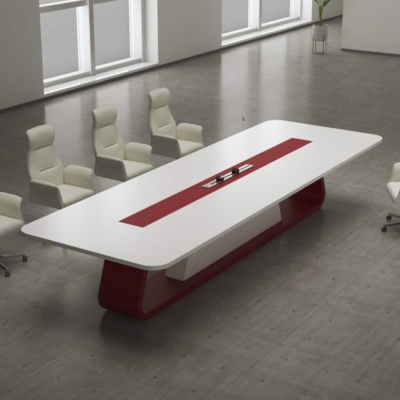 Bàn họp gỗ công nghiệp 2m4, chân gỗ uốn cong độc đáo DKFBH110