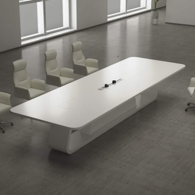 Bàn họp gỗ công nghiệp 2m4, chân gỗ uốn cong độc đáo DKFBH110