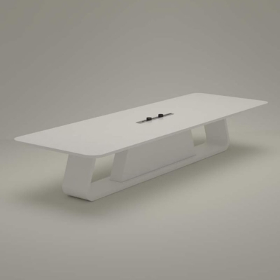 Bàn họp gỗ công nghiệp 2m4, chân gỗ uốn cong độc đáo DKFBH110