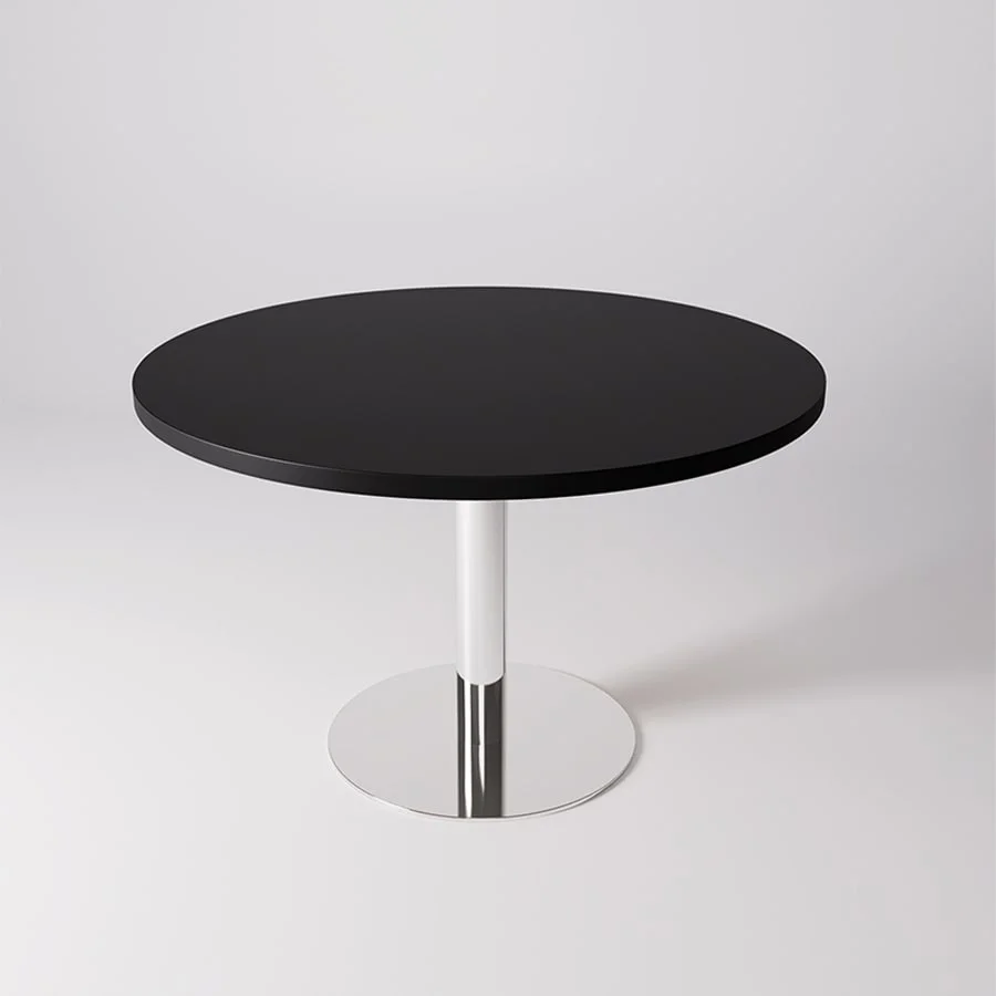 Bàn họp văn phòng tròn Apple chân trụ inox bền bỉ DKFBH113