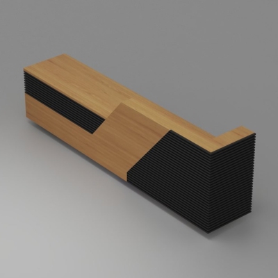 Quầy lễ tân chữ I kèm hộc tủ di động đa năng Peanut DKFQLT32-B