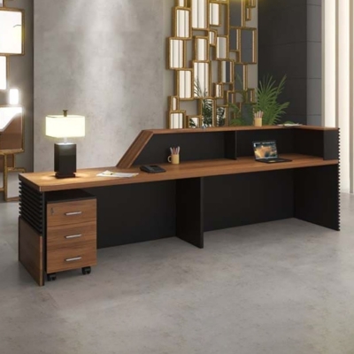 Quầy lễ tân chữ I kèm hộc tủ di động đa năng Peanut DKFQLT32-B