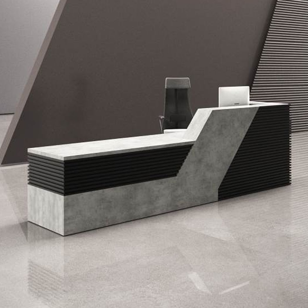 Quầy lễ tân chữ I có sọc xám tinh tế Peanut DKFQLT32-G Quầy lễ tân chữ I có sọc xám tinh tế Peanut DKFQLT32-G