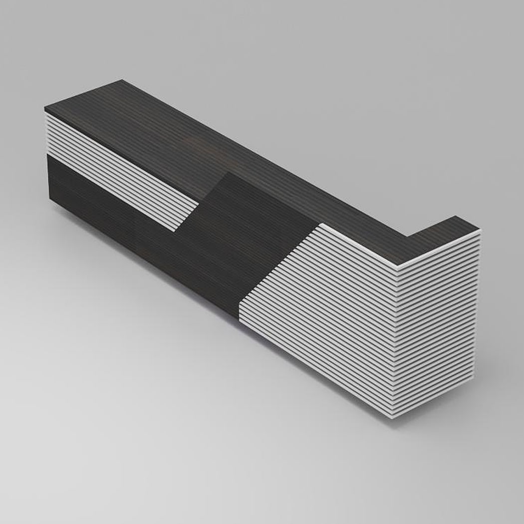 Quầy lễ tân chữ I có sọc trắng đẹp mắt Peanut DKFQLT32-W Quầy lễ tân chữ I có sọc trắng đẹp mắt Peanut DKFQLT32-W