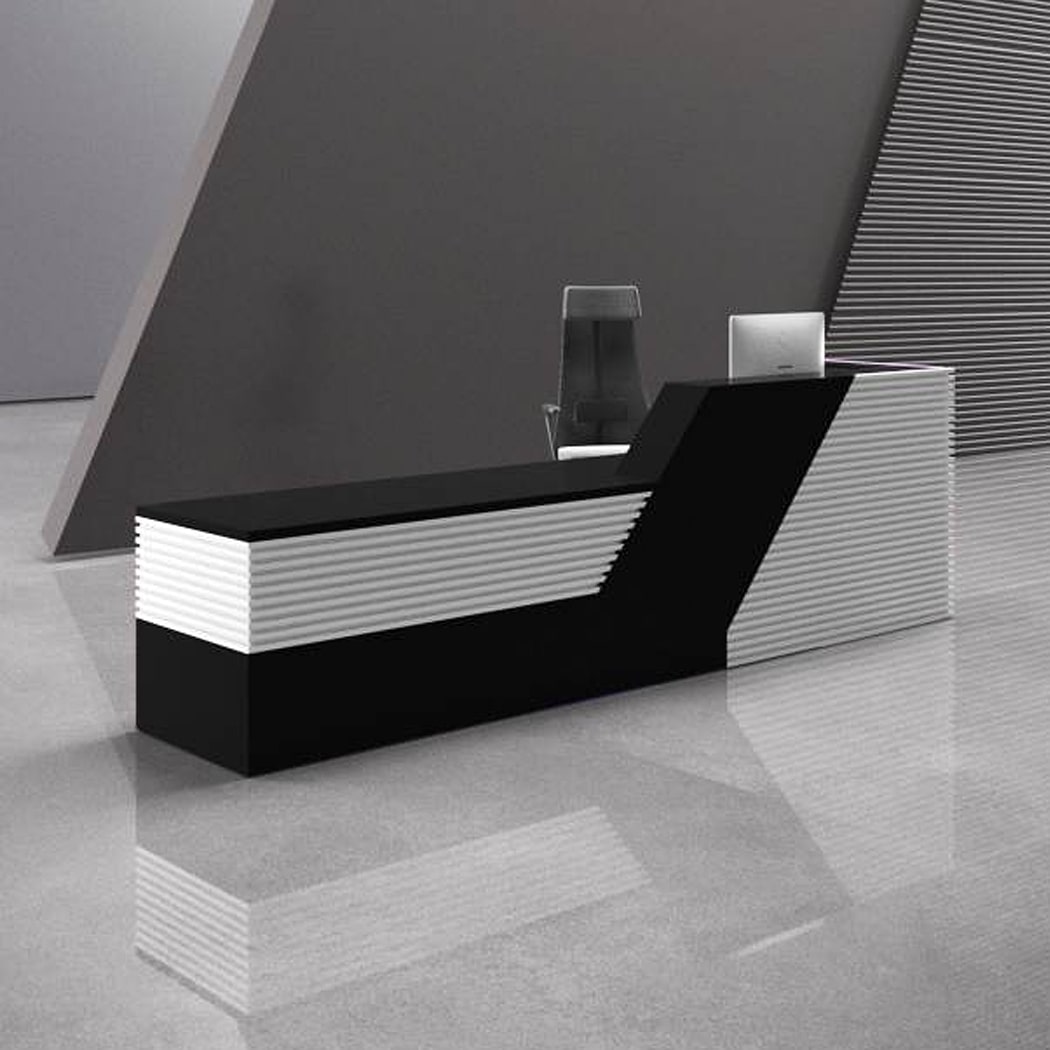 Quầy lễ tân chữ I có sọc trắng đẹp mắt Peanut DKFQLT32-W Quầy lễ tân chữ I có sọc trắng đẹp mắt Peanut DKFQLT32-W