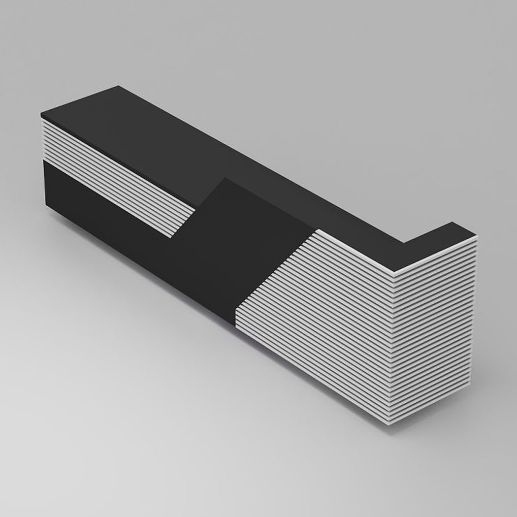 Quầy lễ tân chữ I có sọc trắng đẹp mắt Peanut DKFQLT32-W Quầy lễ tân chữ I có sọc trắng đẹp mắt Peanut DKFQLT32-W