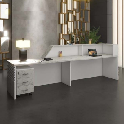 Quầy lễ tân chữ I kèm hộc tủ di động đa năng Peanut DKFQLT32-B