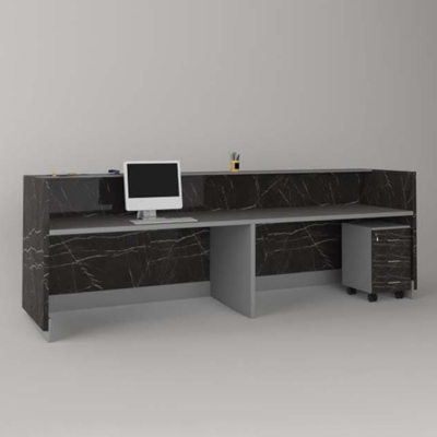 Quầy lễ tân chữ U dành cho 2 người kèm hộc di động Rok DKFQLT37-G