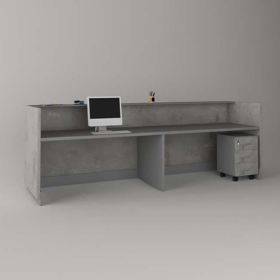 Quầy lễ tân chữ U dành cho 2 người kèm hộc di động Rok DKFQLT37-G