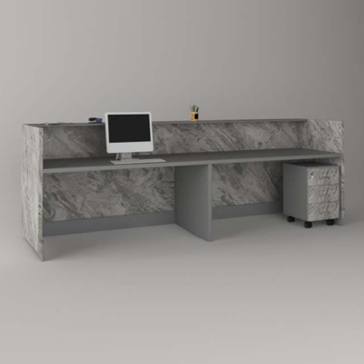 Quầy lễ tân chữ U dành cho 2 người kèm hộc di động Rok DKFQLT37-G