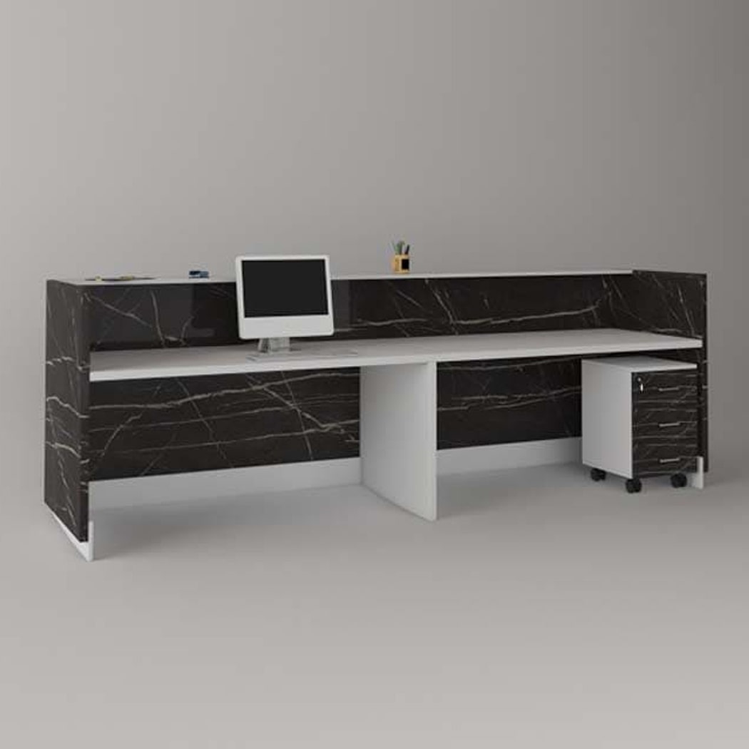Quầy lễ tân chữ U màu trắng, kèm hộc di động tiện lợi cho 2 người Rok DKFQLT37-W Quầy lễ tân chữ U màu trắng, kèm hộc di động tiện lợi cho 2 người Rok DKFQLT37-W