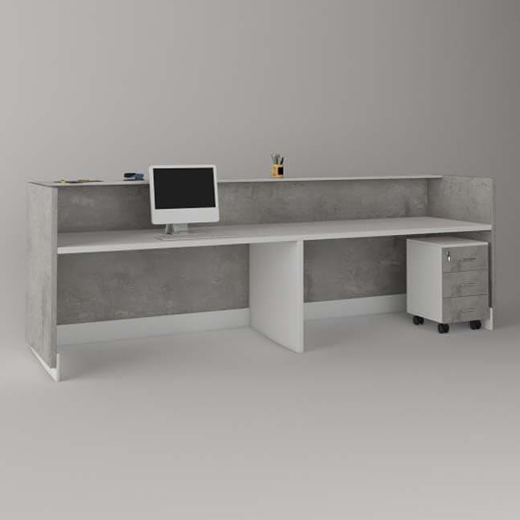 Quầy lễ tân chữ U màu trắng, kèm hộc di động tiện lợi cho 2 người Rok DKFQLT37-W Quầy lễ tân chữ U màu trắng, kèm hộc di động tiện lợi cho 2 người Rok DKFQLT37-W